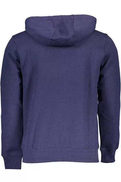 Oceanic Blue Hooded Cotton-Blend Sweatshirt