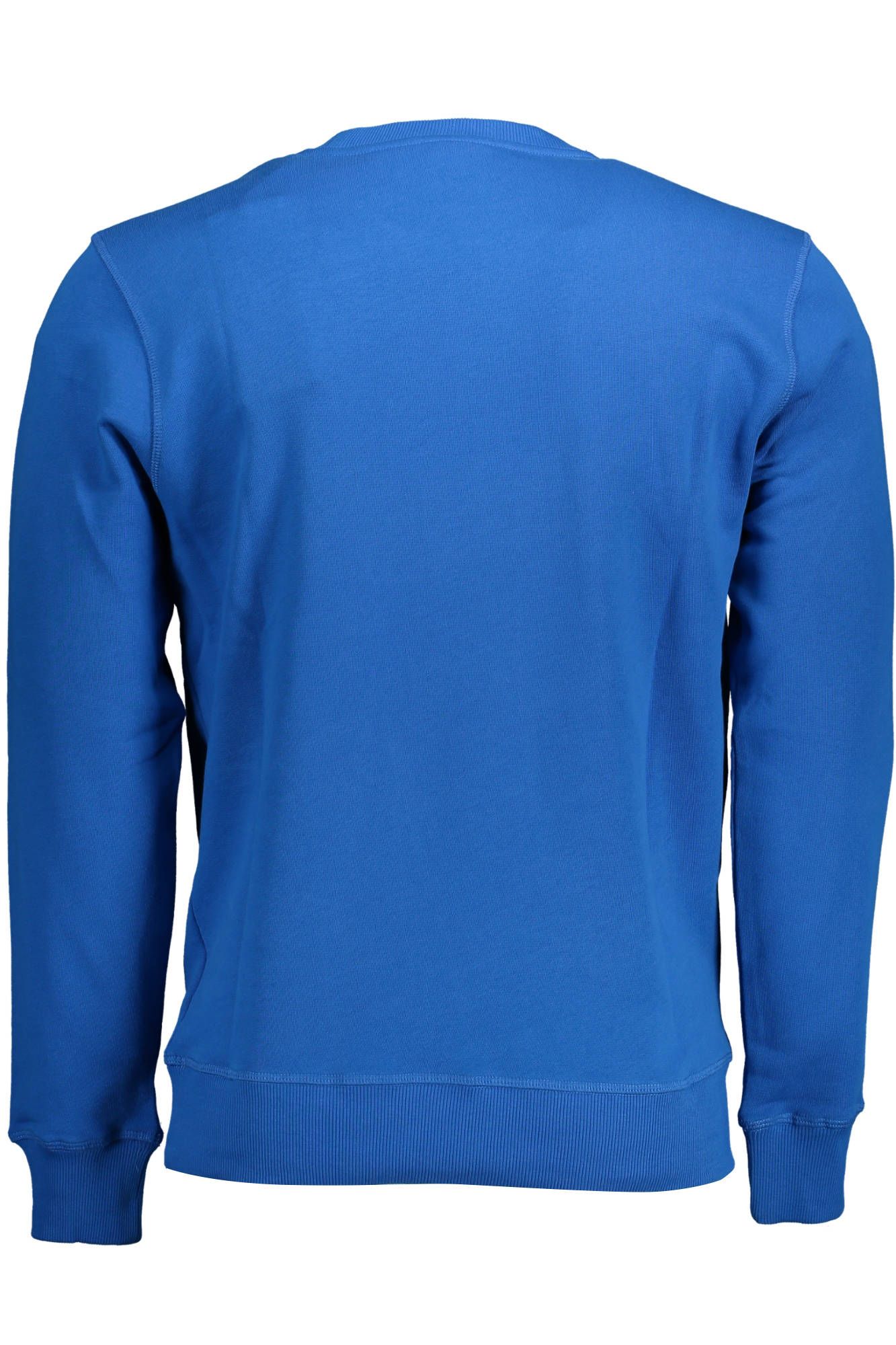 Blue Round Neck Sweatshirt with Classic Print