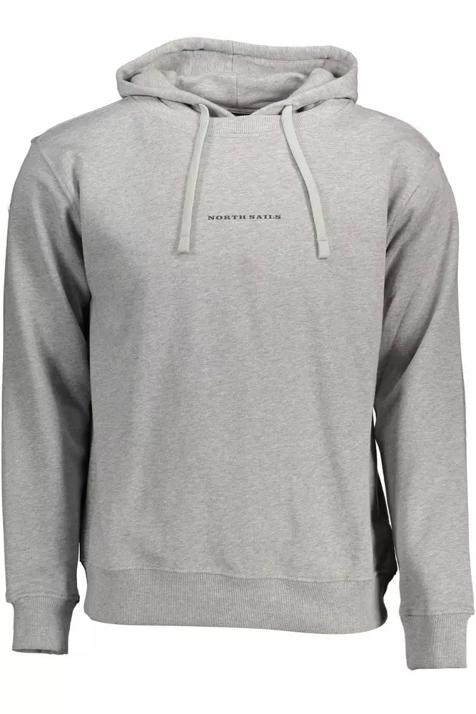 Chic Gray Long-Sleeved Hooded Sweatshirt