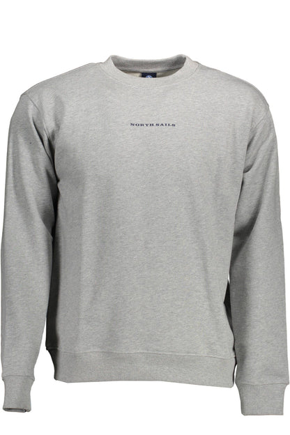 Chic Gray Cotton Crewneck Sweatshirt