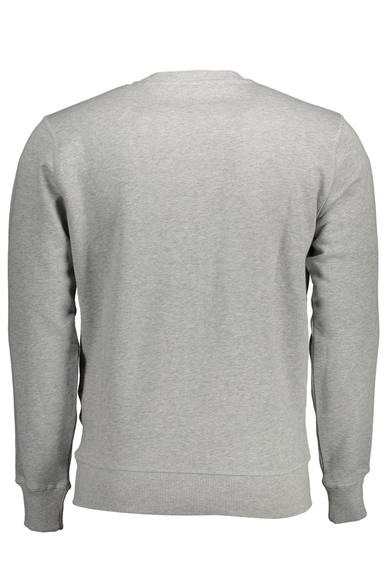 Chic Gray Round Neck Cotton Sweatshirt