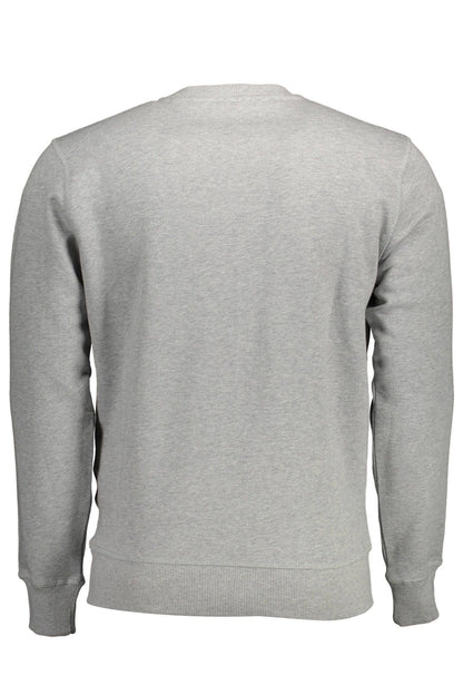 Chic Gray Round Neck Cotton Sweatshirt