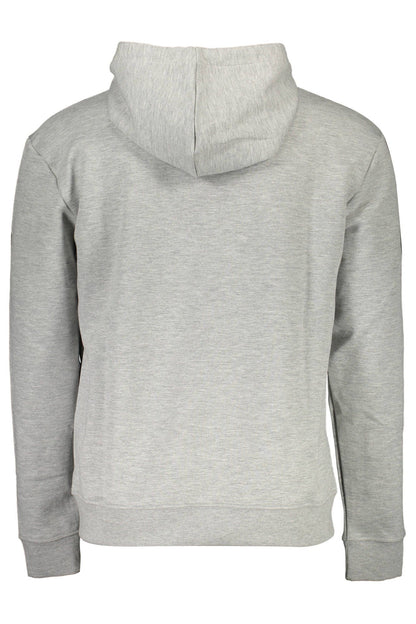 Hooded Gray Long-Sleeve Cotton Sweatshirt