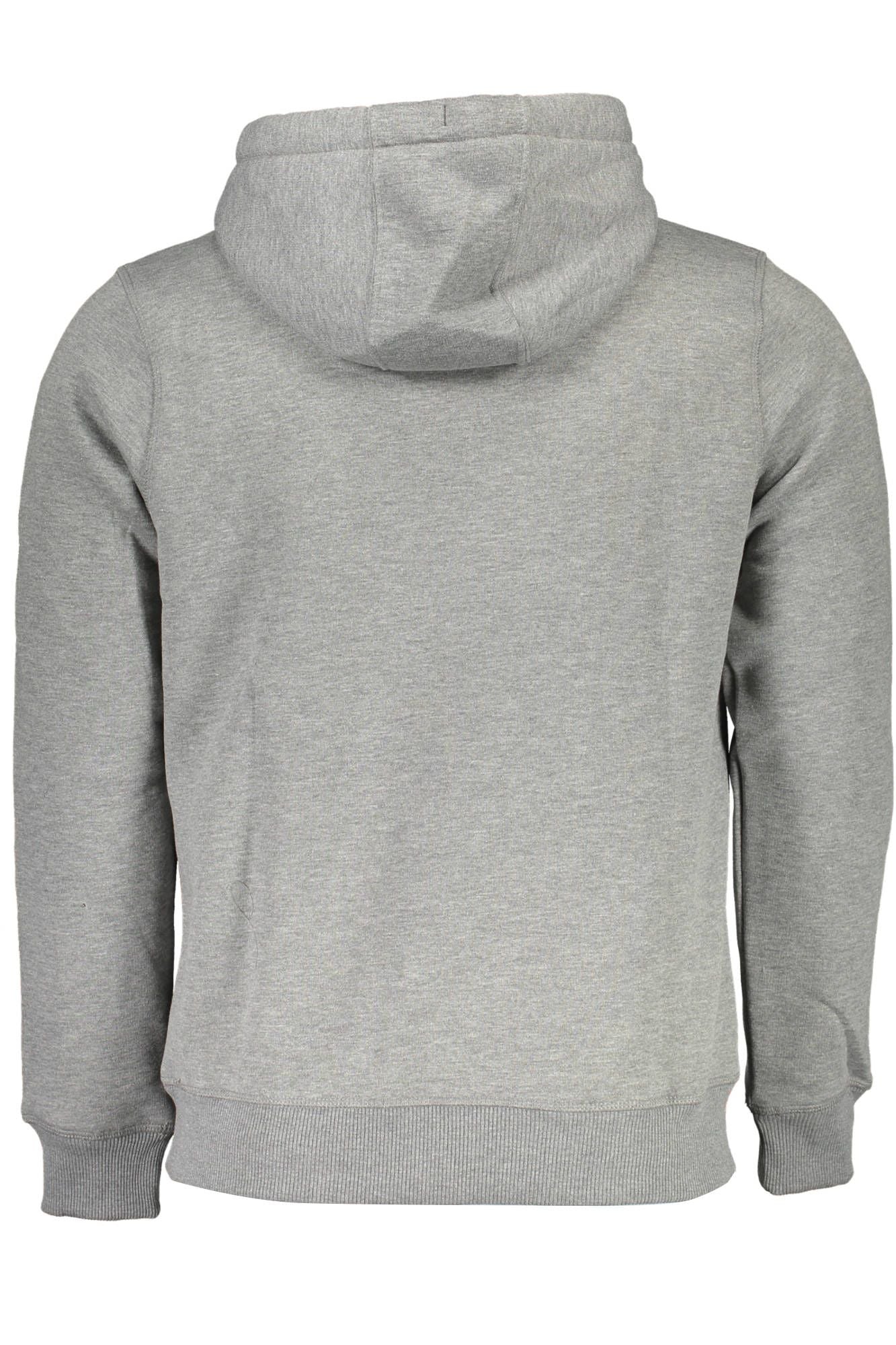 Chic Gray Hooded Cotton Sweatshirt