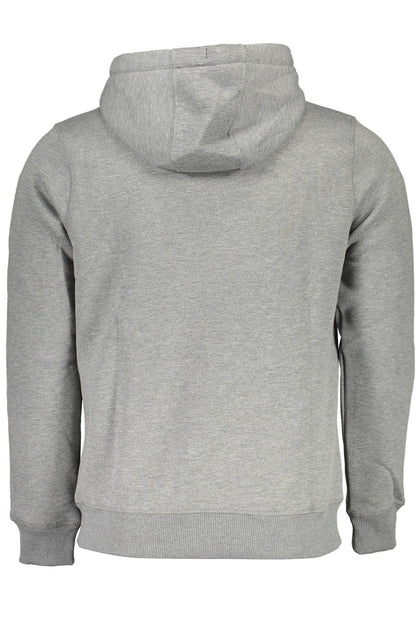 Chic Gray Hooded Cotton Sweatshirt