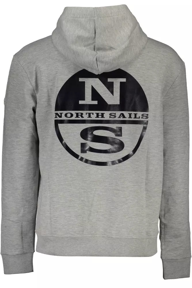 Chic Gray Hooded Sweatshirt with Print