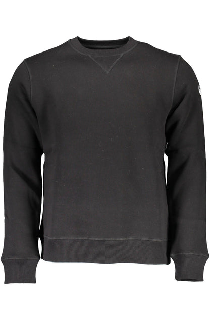 Sleek Black Cotton Sweatshirt with Logo