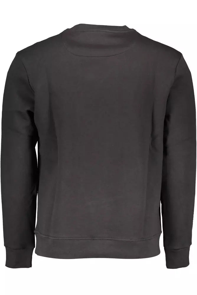 Sleek Black Cotton Blend Sweater