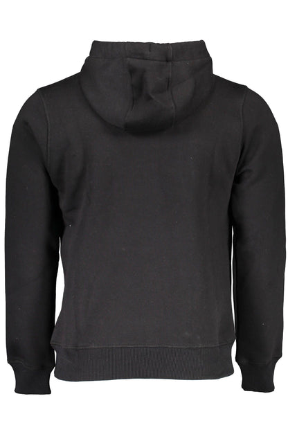 Sleek Hooded Black Cotton Sweatshirt