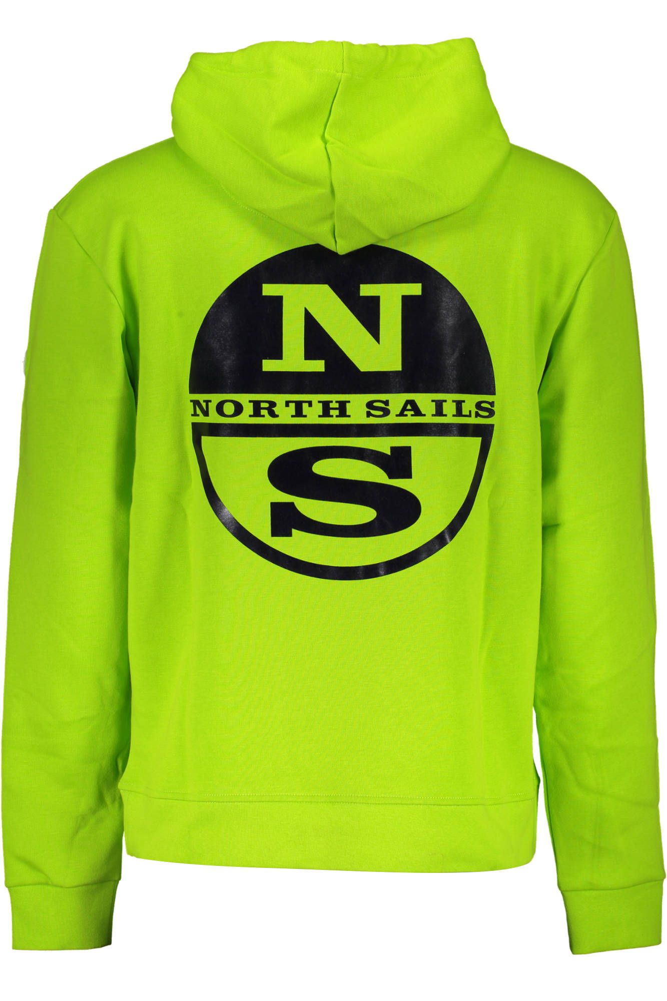 Green Cotton Hooded Sweatshirt with Logo Print