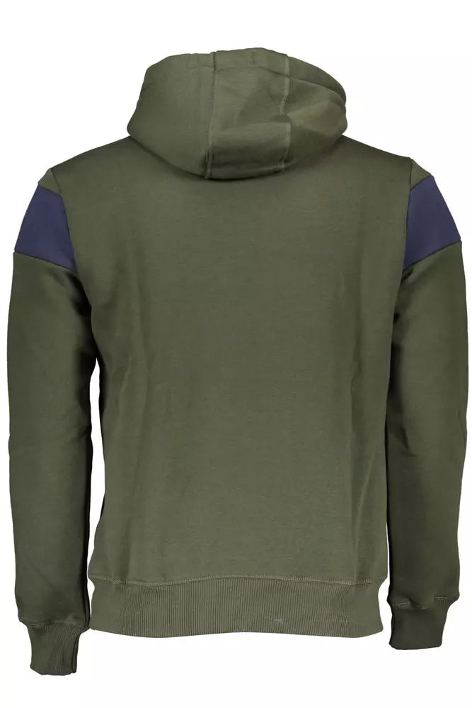 Emerald Green Hooded Sweater with Contrasting Details