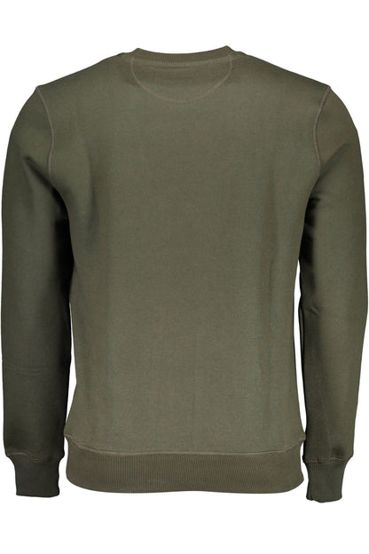 Green Cotton Long-Sleeve Crewneck Sweatshirt