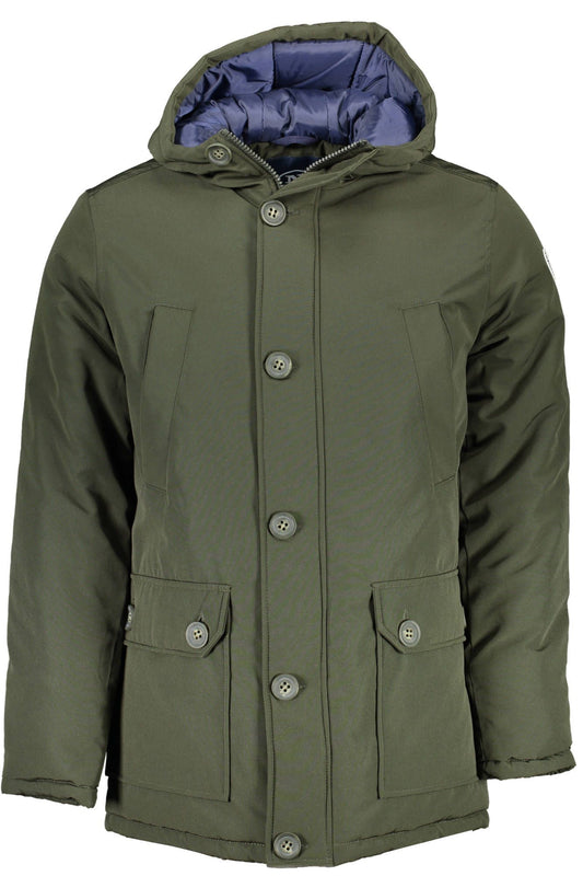 Green Cotton Parka with Ample Pockets