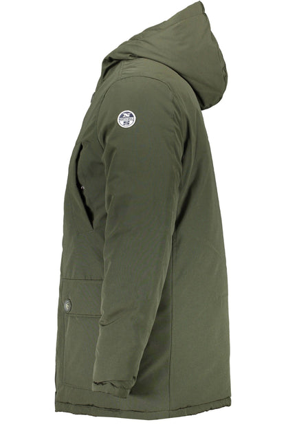 Green Cotton Parka with Ample Pockets