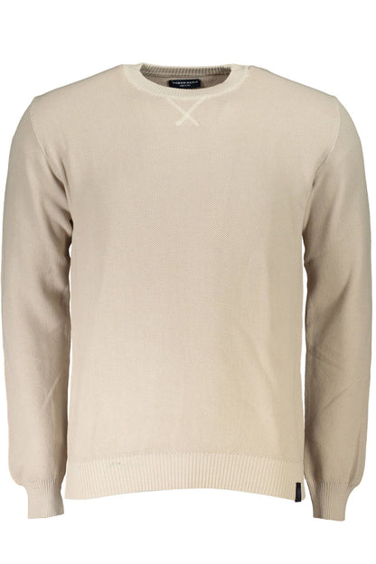 Eco-Chic Beige Sweater with Contrast Details