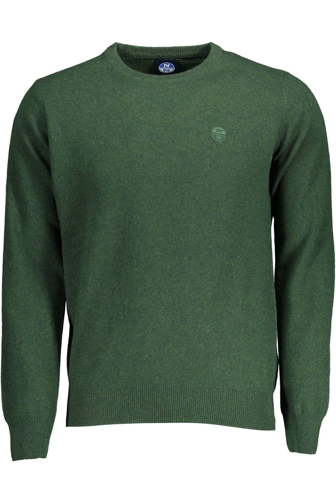 Enchanting Green Wool Round Neck Sweater