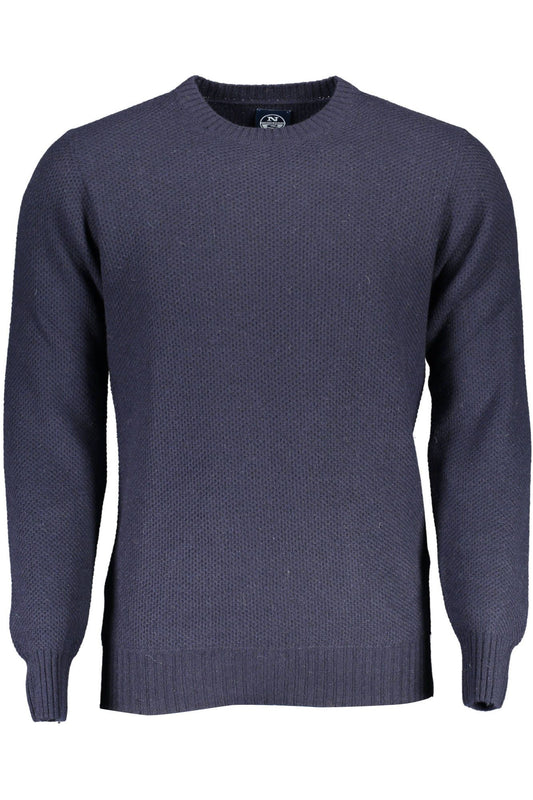 Elegant Blue Wool Sweater with Logo