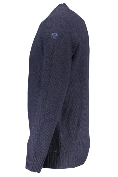 Elegant Blue Wool Sweater with Logo