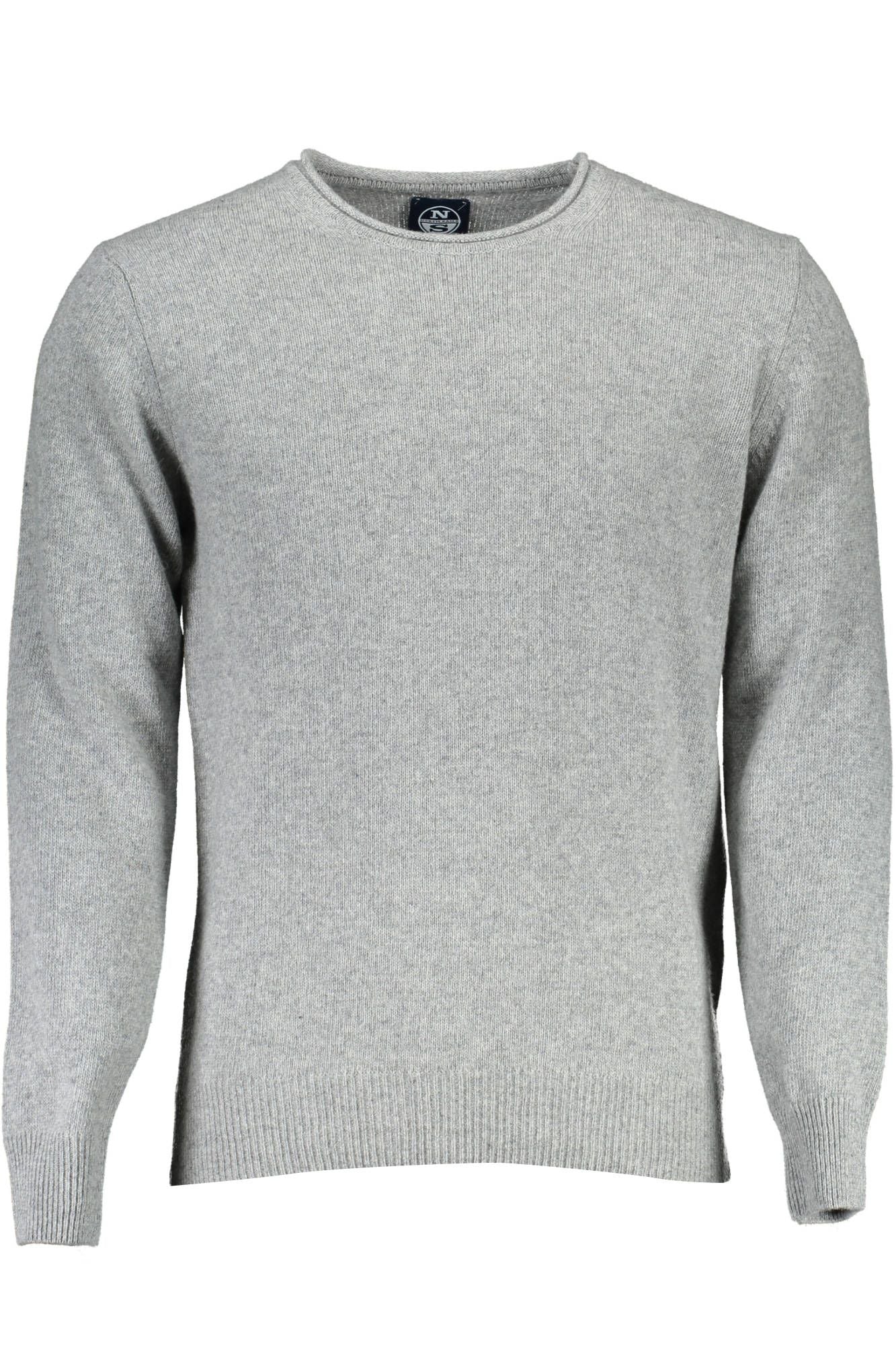 Elegant Gray Wool Sweater with Classic Logo