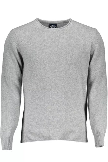 Elegant Gray Wool-Blend Sweater