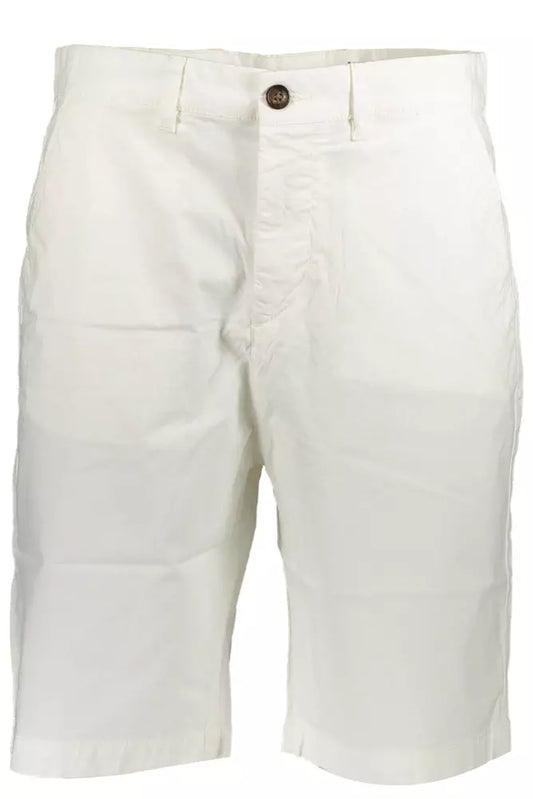 Elegant White Bermuda Shorts - Regular Fit with Logo