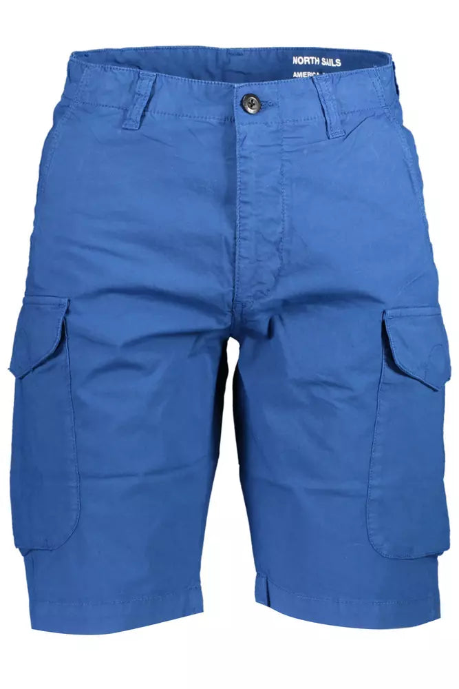 Chic Blue Bermuda Shorts With Logo Detail