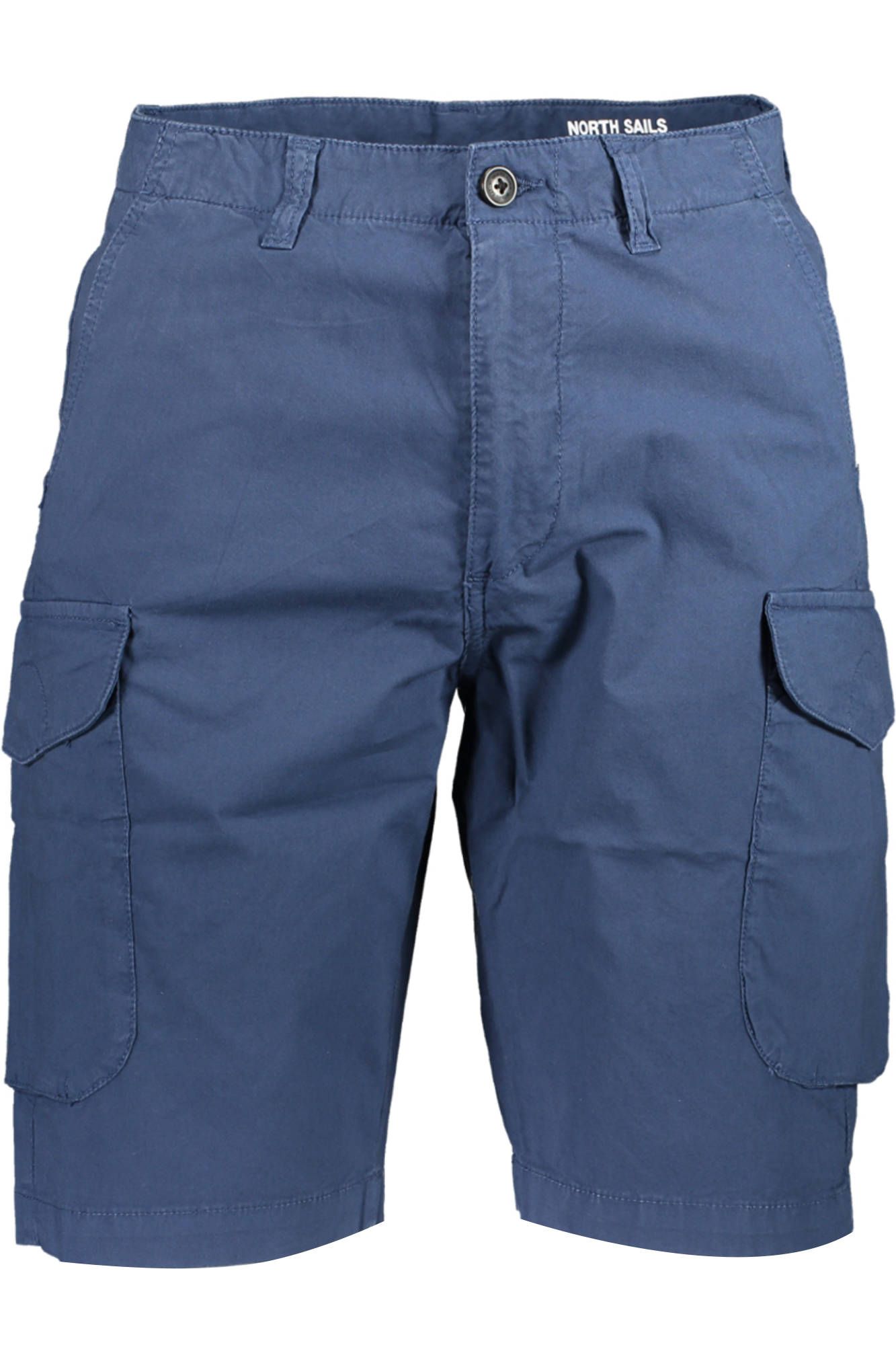 Blue Organic Cotton Bermuda Trousers - Regular Fit