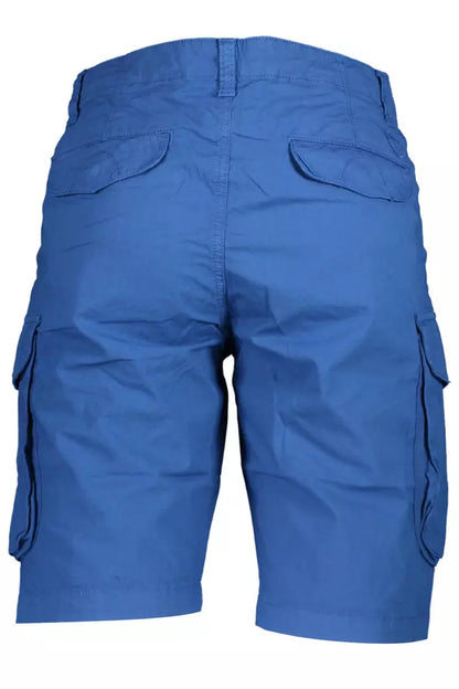 Chic Blue Bermuda Shorts With Logo Detail