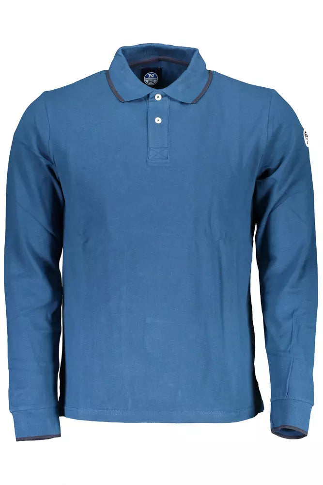 Elegant Long-Sleeved Polo with Contrasting Accents