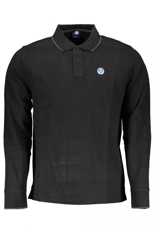 Sleek Long-Sleeve Polo with Contrasting Accents