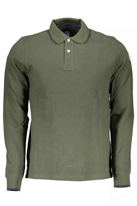 Green Contrast Detail Polo Shirt