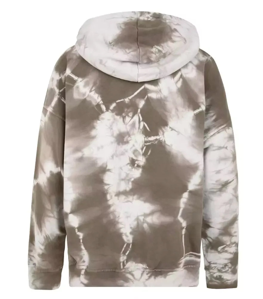 Chic Tie-Dye Cotton Hoodie with Logo Detail