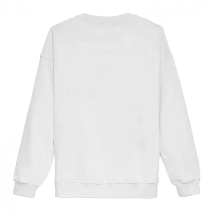 Chic Long Sleeve Cotton Sweatshirt in White