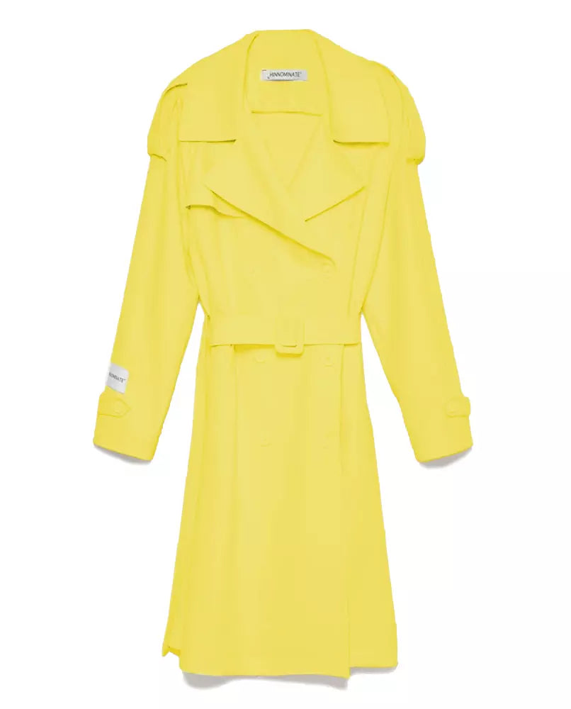 Elegant Double-Breasted Trench Coat in Yellow