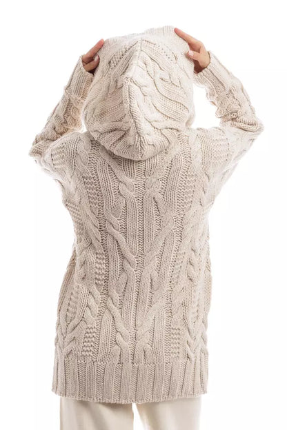 Timeless White Cable Knit Hooded Cardigan