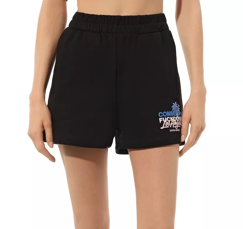 Chic Black Cotton Shorts with Side Pockets