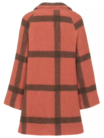 Chic Pink Wool-Blend Imperfect Coat