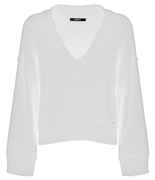 Chic Beige V-Neck Wool Blend Sweater