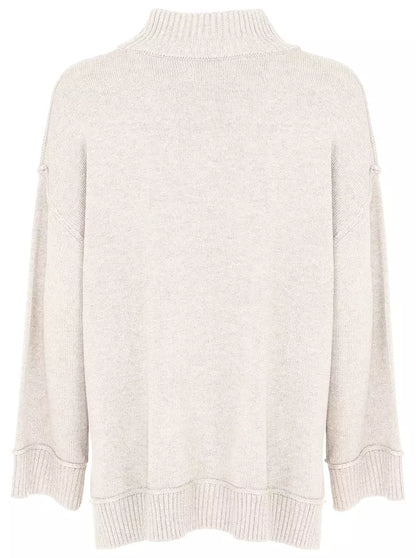 Elegant Winter White Turtleneck Sweater