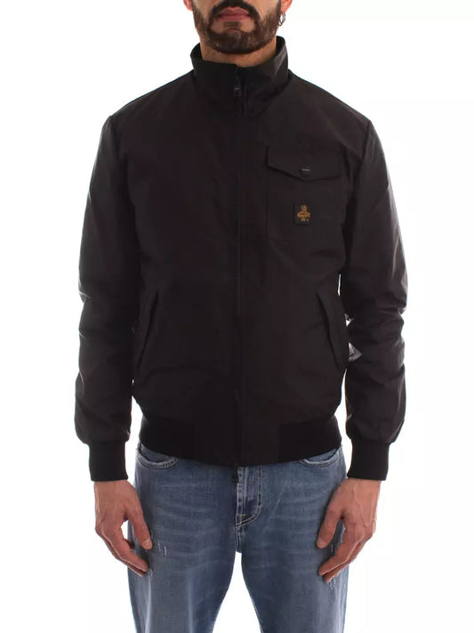 Sleek Nylon Jacket with Side and Breast Pockets