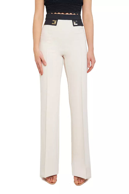 Elegant Palazzo Trousers with Contrasting Waistband