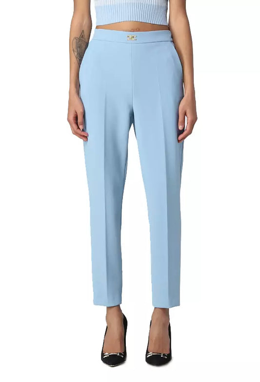 Chic High-Waisted Stretch Crepe Trousers