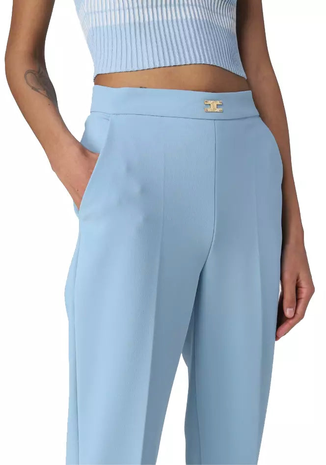 Chic High-Waisted Stretch Crepe Trousers