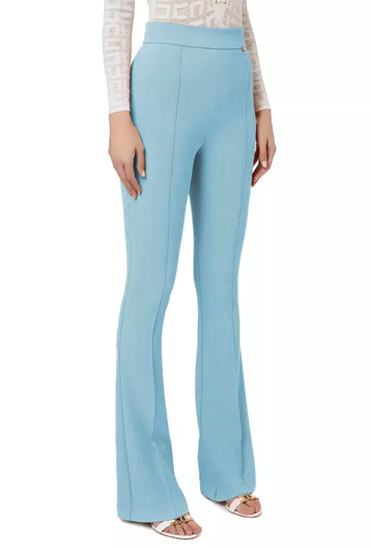 Elegant Flared Stretch Crepe Trousers