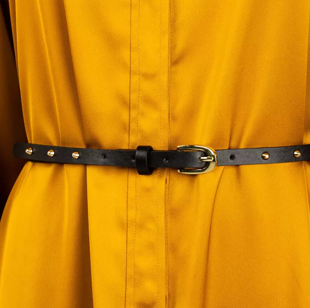 Radiant Yellow Summer Dress with Belt