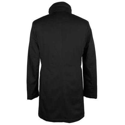 Elegant Virgin Wool Coat with Storm Protection