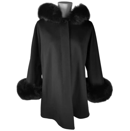 Chic Woolen Short Coat with Fur Detail