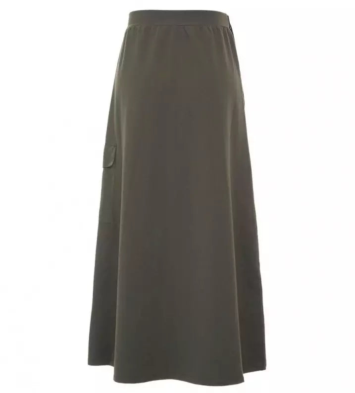 Elegant Cotton Fleece Long Skirt with Logo Detail