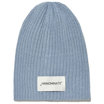 Elegant Light Blue Ribbed Knit Hat