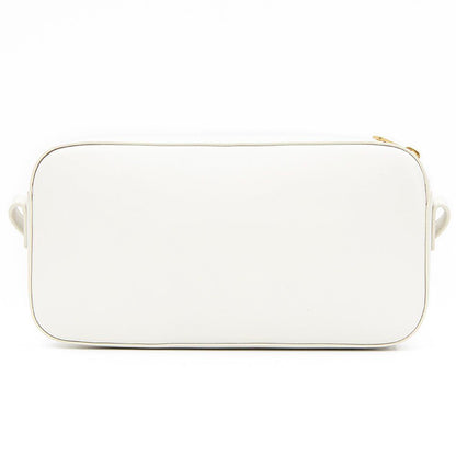 Elegant White Calfskin Leather Shoulder Bag